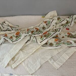 Sears Merry Mushroom Swag Valance Panels Vintage 1970's Set Kitchen